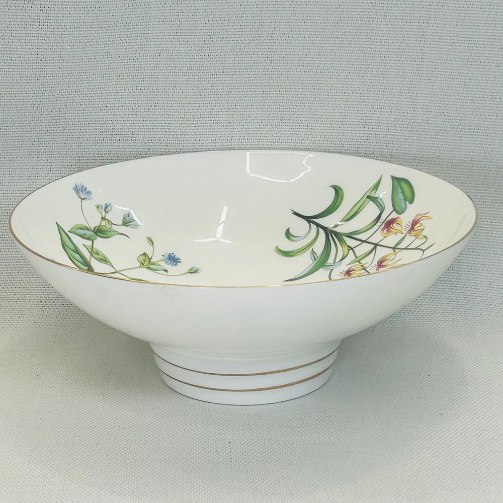 Vintage Minton Meadow Flowers Footed Serving Bowl 8.5" Floral Bone China England